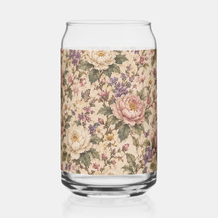 Vaso Con Forma De Lata Jardín de rosas botánicas vintage y patrón de mari