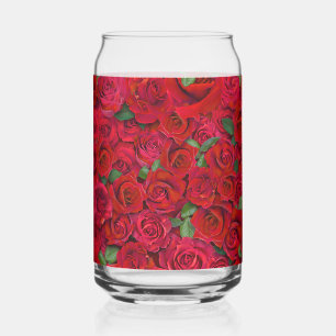 Vaso Con Forma De Lata Jardín de Rosas Rojas Patrón Floral Sin Costuras R