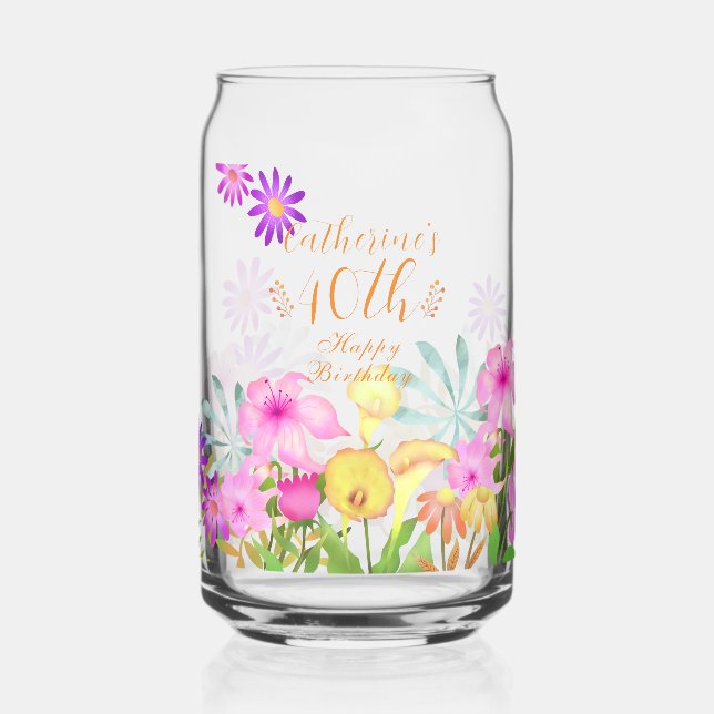 Vaso Con Forma De Lata Jardín floral (Izquierda)