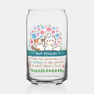 Vaso Con Forma De Lata Jardines de Mejores Amigos - Gatos Paisley y Migno