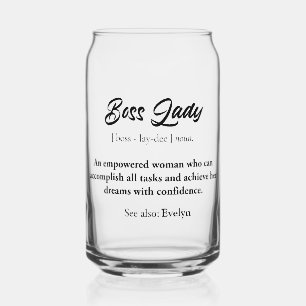 Vaso Con Forma De Lata Jefe Lady Mug - Duelo de mujer empoderada, confian