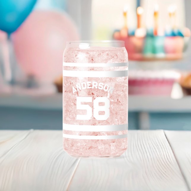 Vaso Con Forma De Lata Jersey de Deportes de Nombre y Número Personalizad (Insitu (Baby Shower))