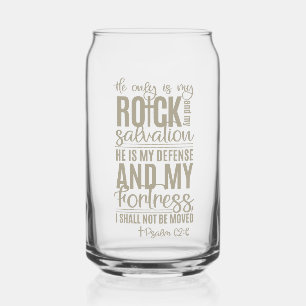 Vaso Con Forma De Lata Jesús es mi piedra, Salmo 62:6, verso biblial