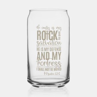 Vaso Con Forma De Lata Jesús es mi piedra, Salmo 62:6, verso biblial