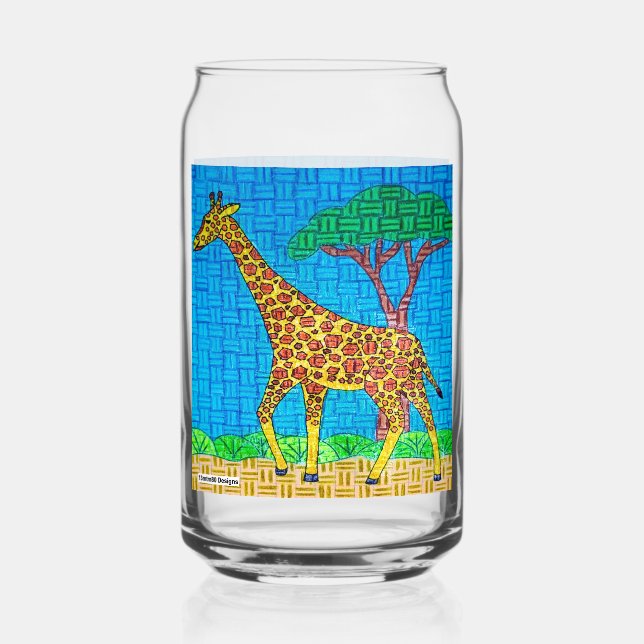 Vaso Con Forma De Lata Jirafa - Vaso de Vidrio (Anverso)
