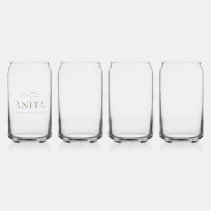 Vaso Con Forma De Lata Juego de 4 tazas de vidrio de la compañía de artes