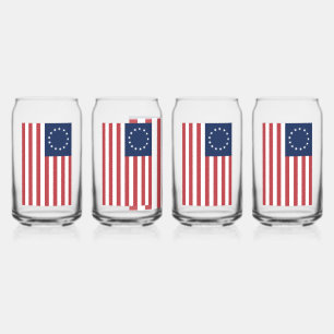 Vaso Con Forma De Lata Juego de bebidas con bandera de Betsy Ross