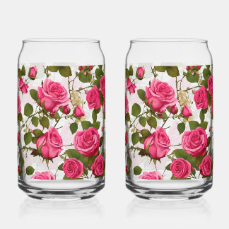 Vaso Con Forma De Lata Juego de bebidas "Rosa de la luz del jardín: rosa