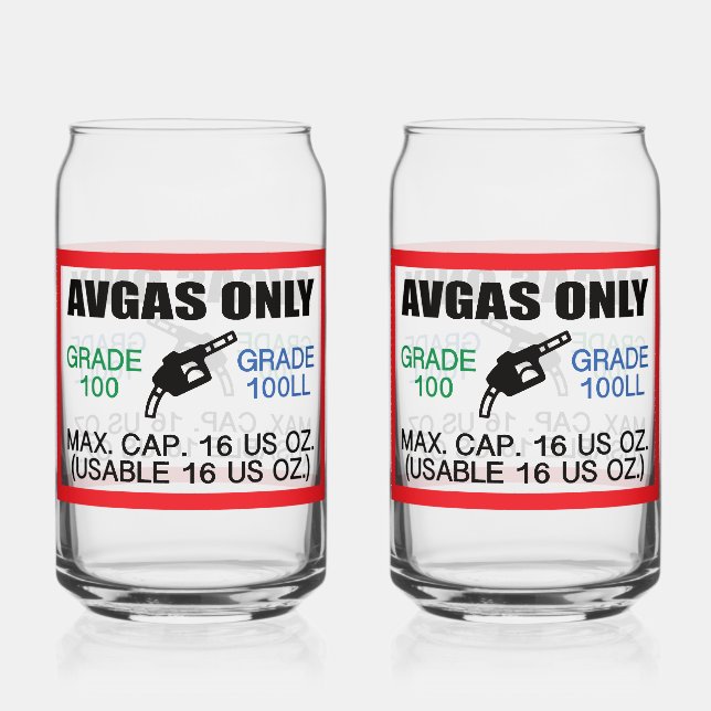 Vaso Con Forma De Lata Juego de Drinkware sólo para combustible AVGAS / 1 (Anverso)