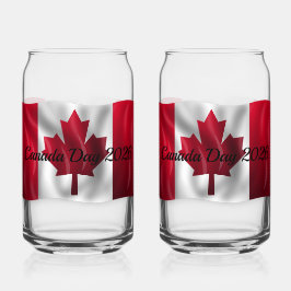 Vaso Con Forma De Lata Juego de vajilla con bandera de Canadá