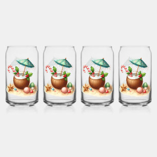 Vaso Con Forma De Lata Juego de Vajilla Tropical de Navidad