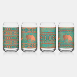 Vaso Con Forma De Lata Juego de vidrio de patrón geométrico y javelinas d