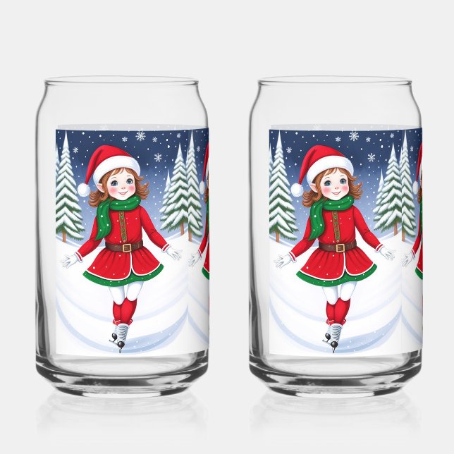 Vaso Con Forma De Lata Juego Elf Drinkware Chica de Patinaje Hielo (Anverso)