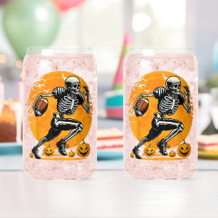 Vaso Con Forma De Lata Jugador de fútbol esqueleto de Halloween corriendo