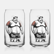 Jugador De Rugby Imprimido 16oz Can Glasses