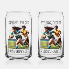 Vaso Con Forma De Lata Jugadoras De Rugby Impresoras De 16oz De Gafas De 
