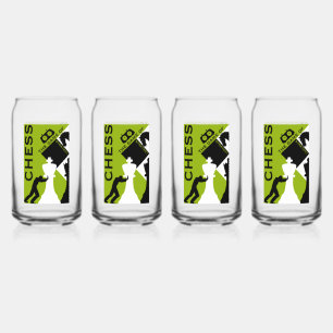 Vaso Con Forma De Lata Jugadores De Ajedrez