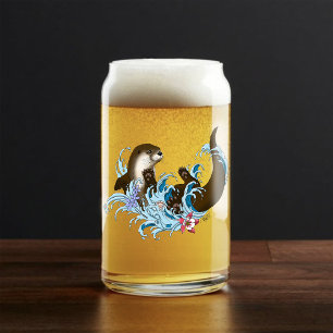 Vaso Con Forma De Lata Juguuetón Azul Nutria de Río Caprichosa Salpicadur