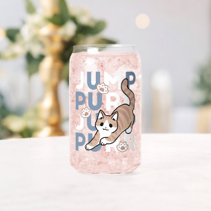 Vaso Con Forma De Lata Jump Purr Jump: Playful Cat Design con arte divert