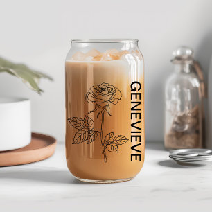 Vaso Con Forma De Lata June Birth Flower Rosa con nombre personalizado