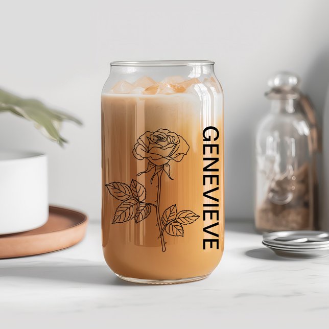 Vaso Con Forma De Lata June Birth Flower Rosa con nombre personalizado (Subido por el creador)