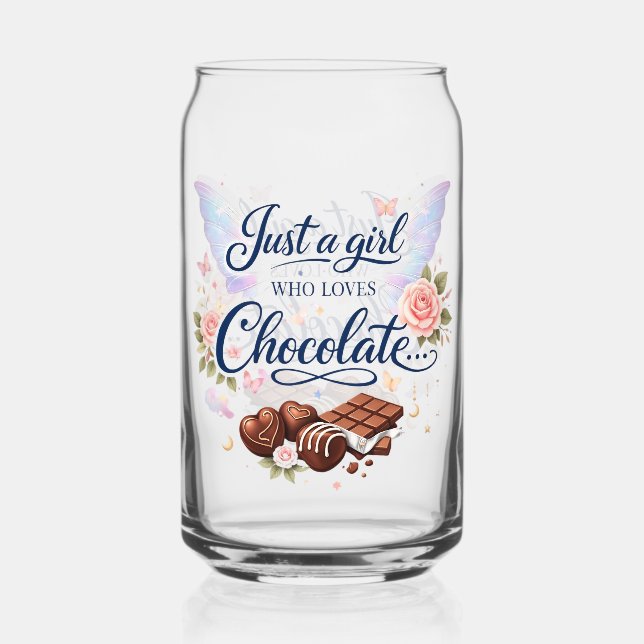 Vaso Con Forma De Lata Just a girl who loves chocolate  (Anverso)