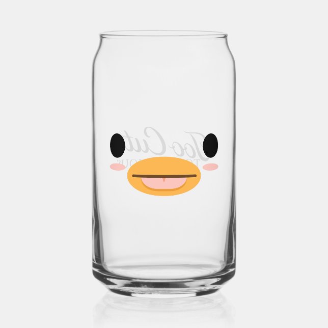 Vaso Con Forma De Lata Kawaii Duck Tongue "Demasiado lindo para ser serio (Anverso)