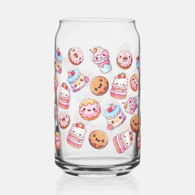 Vaso Con Forma De Lata Kawaii Sweets Trata La Copa De Vidrio (Anverso)