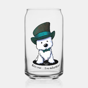 Vaso Con Forma De Lata KiniArt Westie Terrier St. Paddy's