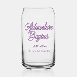Vaso Con Forma De Lata La aventura comienza nombre fecha cumpleaños 1 sim