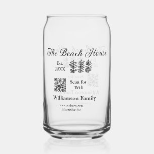 Vaso Con Forma De Lata La casa de playa añadir nombre de familia Q R esca