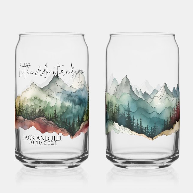 Vaso Con Forma De Lata La cerveza de montaña acuática personalizada puede (Anverso)