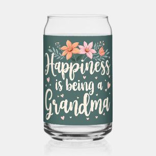 Vaso Con Forma De Lata La felicidad es ser una abuela Floral Cottagecore