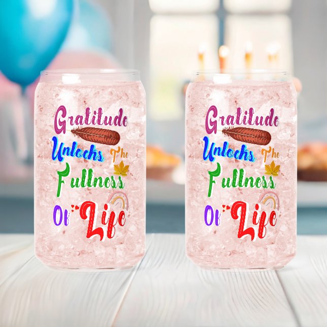 Vaso Con Forma De Lata La Gratitud Desbloquea La Plena Vida (Insitu (Baby Shower))