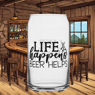 Vaso Con Forma De Lata La vida divertida sucede cuando la cerveza ayuda a