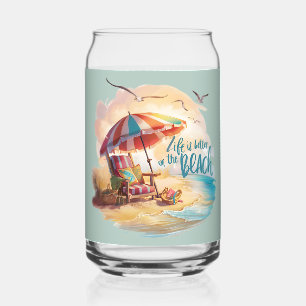 Vaso Con Forma De Lata La vida es mejor en la playa