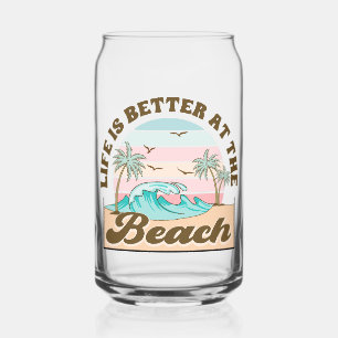 Vaso Con Forma De Lata La vida es mejor en la playa Verano tropical