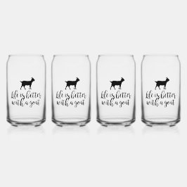 Vaso Con Forma De Lata La Vida Mejor Con La Cabra Puede Cristal Set