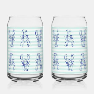 Vaso Con Forma De Lata Langostas azules