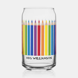 Vaso Con Forma De Lata Lápiz colorido del profesor