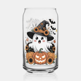 Vaso Con Forma De Lata Lata de Vidrio con Elementos Cute Spooky de Hallow