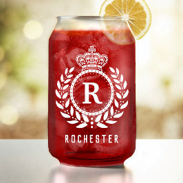 Vaso Con Forma De Lata Laurel de la Corona Real Wreath Monogramo Blanco N