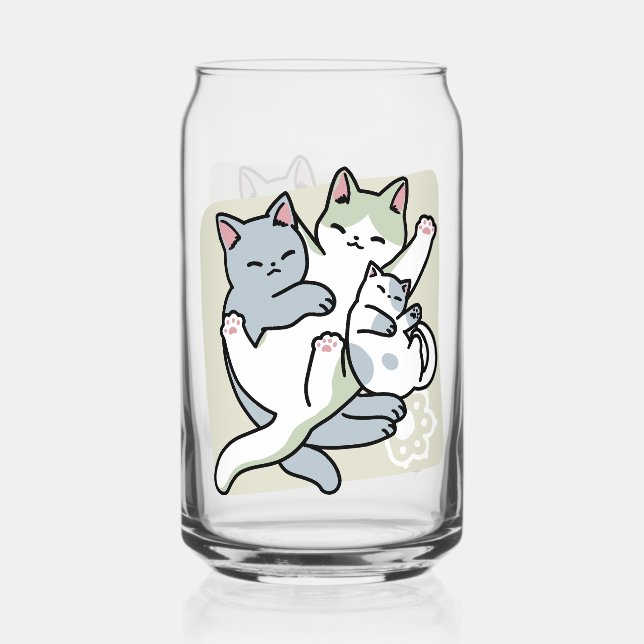 Vaso Con Forma De Lata Laze Furr Days - Diseño de gatos perezosos (Anverso)