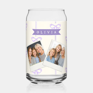 Vaso Con Forma De Lata Lazo Coquette Personalizado Nombre Estética Femeni