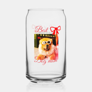 Vaso Con Forma De Lata Lazo rojo mejor perro mamá papá foto perro/nombre