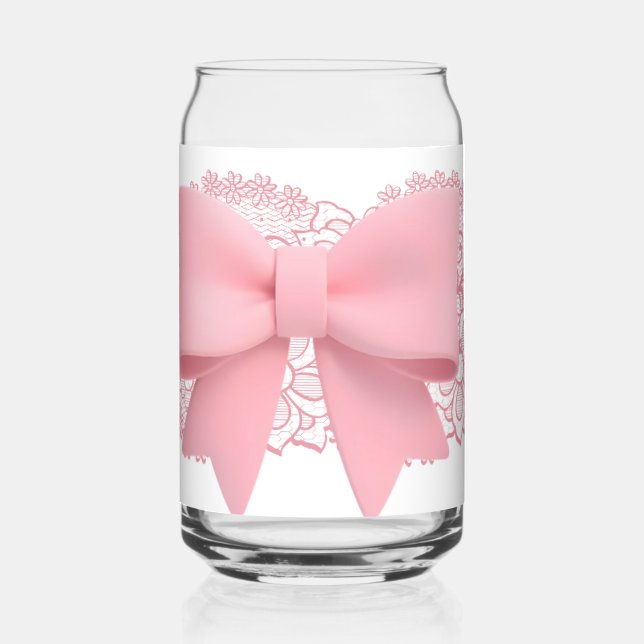 Vaso Con Forma De Lata lazo rosa (Izquierda)