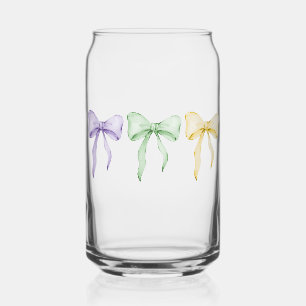 Vaso Con Forma De Lata Lazos de color de Mardi Gras en acuarela púrpura v