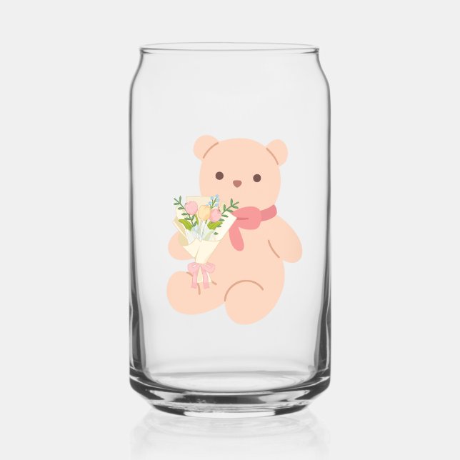 Vaso Con Forma De Lata lazos rosas (Izquierda)