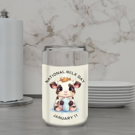 Vaso Con Forma De Lata Leche blanca y negra de Kawaii bebé vaca que bebe