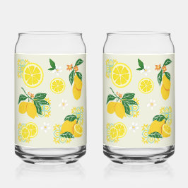 Vaso Con Forma De Lata Lemon Floral